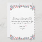 Niedlich Pink Elephant Baby Dusche Danke Karte (Rückseite)