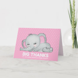 Niedlich Pink Elephant Big Vielen Dank an Card Karte