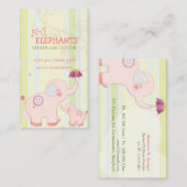 Niedlich Pink Elephant Kindertagesstätte Visitenkarte (Vorne/Hinten)
