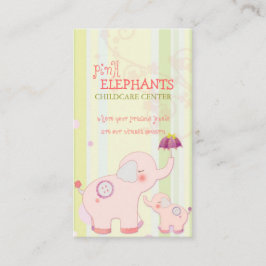 Niedlich Pink Elephant Kindertagesstätte Visitenkarte
