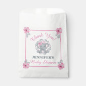 Niedlich Pink Elephant Wild Safari Floral Baby Dus Geschenktütchen (Vorderseite)