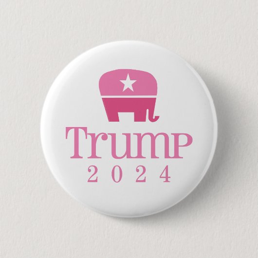 Niedlich Pink Elephant Women für Donald Trump 2024 Button (Vorderseite)