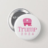 Niedlich Pink Elephant Women für Donald Trump 2024 Button (Vorne & Hinten)