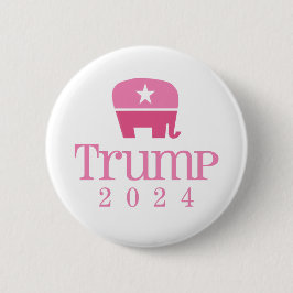 Niedlich Pink Elephant Women für Donald Trump 2024 Button