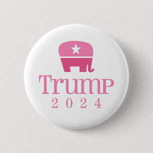 Niedlich Pink Elephant Women für Donald Trump 2024 Button