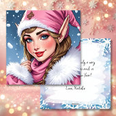 Niedlich Pink Elf | Frohe Weihnachten Personalisie