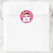 Niedlich Pink Elf Weihnachtsgeschenk Aufkleber (Tasche)