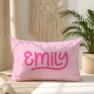 Niedlich Pink Emily Handwriting Typografy Lendenkissen