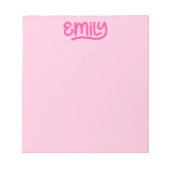 Niedlich Pink Emily Handwriting Typografy Notizblock (Vorderseite)