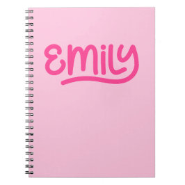 Niedlich Pink Emily Handwriting Typografy Notizblock
