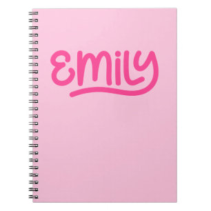 Niedlich Pink Emily Handwriting Typografy Notizblock