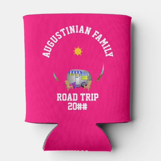 Niedlich-Pink-Familienfahrt Dosenkühler (Rückseite)