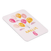 Niedlich Pink farbenfrohe Balloons Girl Birthday Magnet (Rechte Seite)
