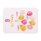 Niedlich Pink farbenfrohe Balloons Girl Birthday Magnet (Horizontal)