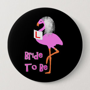 Niedlich Pink Flamingo Bachelorette Hen Party Them Button