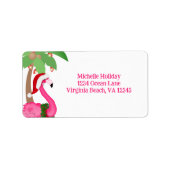 Niedlich Pink Flamingo Beach Weihnachtsfeiertage A Adressaufkleber (Vorne)