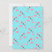 Niedlich Pink Flamingo Kinderdusche Einladung (Rückseite)