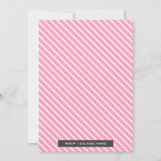 Niedlich Pink Flamingo Kinderdusche Einladung (Rückseite)