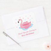 Niedlich Pink Flamingo Pool Floating Danke Sticker (Umschlag)