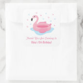 Niedlich Pink Flamingo Pool Floating Danke Sticker (Tasche)