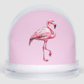 Niedlich Pink Flamingo Snow Globe Schneekugeln (Vorderseite)