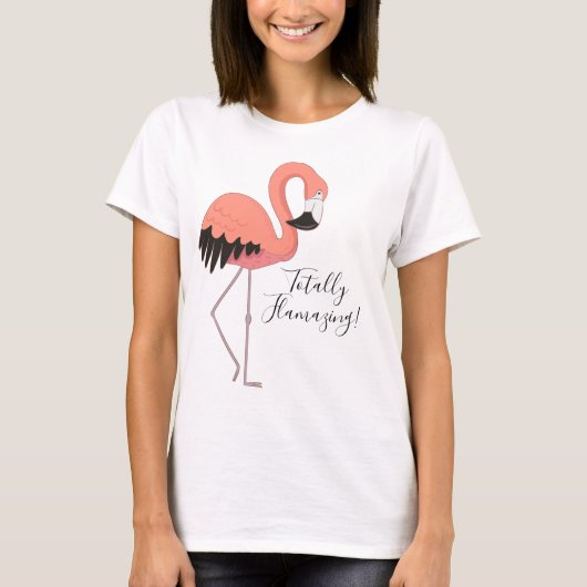 Niedlich Pink Flamingo Totally Flverblüffend T-Shirt (Vorderseite)