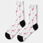 Niedlich Pink Flamingo Tropical Girly Socken (Linkes Detail)