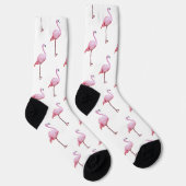 Niedlich Pink Flamingo Tropical Girly Socken (Rechts)