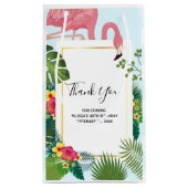 Niedlich Pink Flamingo Tropical Thema Vielen Dank Kleine Geschenktüte (Rückseite)