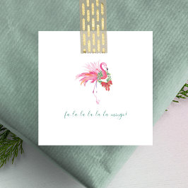 Niedlich Pink Flamingo Watercolor Mini Weihnachten Mitteilungskarte