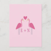 Niedlich Pink Flamingo Wedding Couple