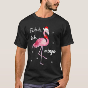 Niedlich Pink Flamingo Weihnachtsmannmütze Frohe W T-Shirt