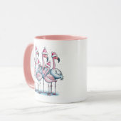 Niedlich Pink Flamingos Weihnachtskaffee Tasse (Vorderseite Links)