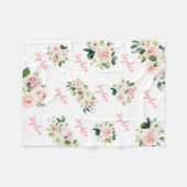 Niedlich Pink Floral Baby Girl Name Baby Blanket Fleecedecke (Vorderseite (Horizontal))