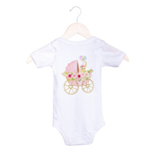 Niedlich Pink Floral Baby Stroller Strampler
