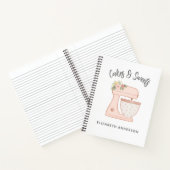 Niedlich Pink Floral Bakery Cake Mixer Notizblock (Innenseite)