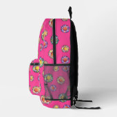 Niedlich Pink Floral Boho Daisy Muster Namensmarin Bedruckter Rucksack (Rechts)