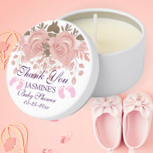 Niedlich Pink Floral Footprint Girl Baby Dusche Ge