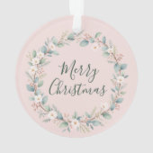 Niedlich Pink Floral Frame Baby's First Christmas Ornament (Rückseite)