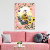 Niedlich Pink Floral New Baby Foto Kinderzimmer Ar Leinwanddruck (Insitu (Wohnzimmer))