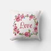 Niedlich Pink Floral Rose Polka Dot Baby Kinderzim Kissen (Vorderseite)