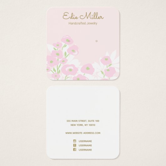 Niedlich Pink Floral Script Stuhlvortrag (Vorne & Hinten)