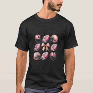 Niedlich Pink Football coquette bow Esthetics Wome T-Shirt