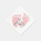Niedlich Pink Footprints Baby Dusche Serviette (Ecke)