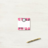 Niedlich Pink French Bulldog Pattern Post-it Klebezettel (Auf Schreibtisch)