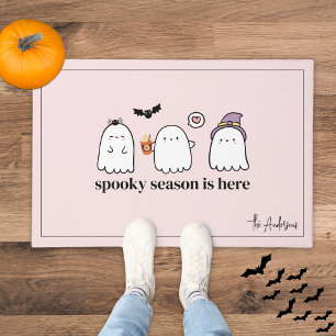 Niedlich Pink Friendly Ghosts Spooky Jahreszeit Fußmatte