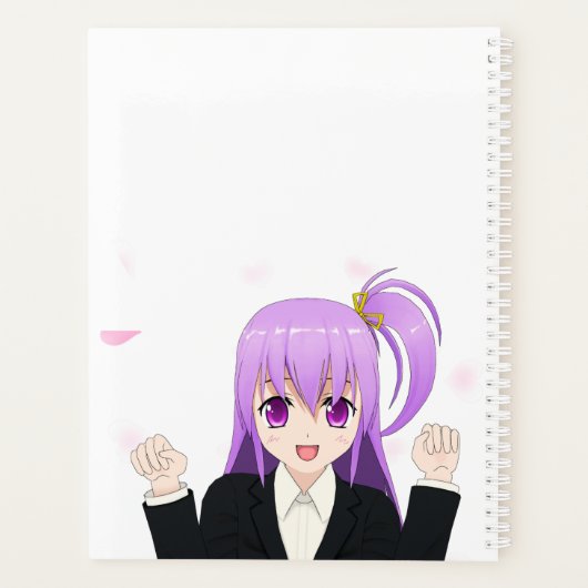 Niedlich pink fröhlich Anime Girl Japanisch 2025 Planer (Rückseite)