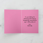 Niedlich Pink Funny Chicken Spaß Balloons Geburtst Karte (Innenseite)