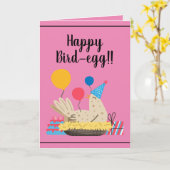 Niedlich Pink Funny Chicken Spaß Balloons Geburtst Karte (Gelbe Blume)