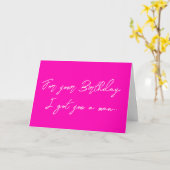 Niedlich Pink Funny Handsome Bartys Birthday Card Karte (Gelbe Blume)